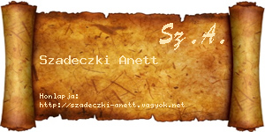 Szadeczki Anett névjegykártya