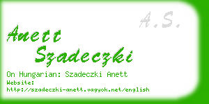 anett szadeczki business card